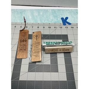 Jesus Is Lord Faith Wooden 2 Book Marks And Wooden Magnet
